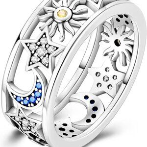 925 Sterling Silver Wedding Band Eternity Rings for Women & | Cubic Zirconia Hol